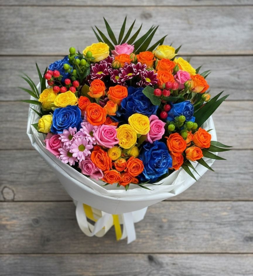 Букет цветов из: Розы и Хризантемы в Боброве