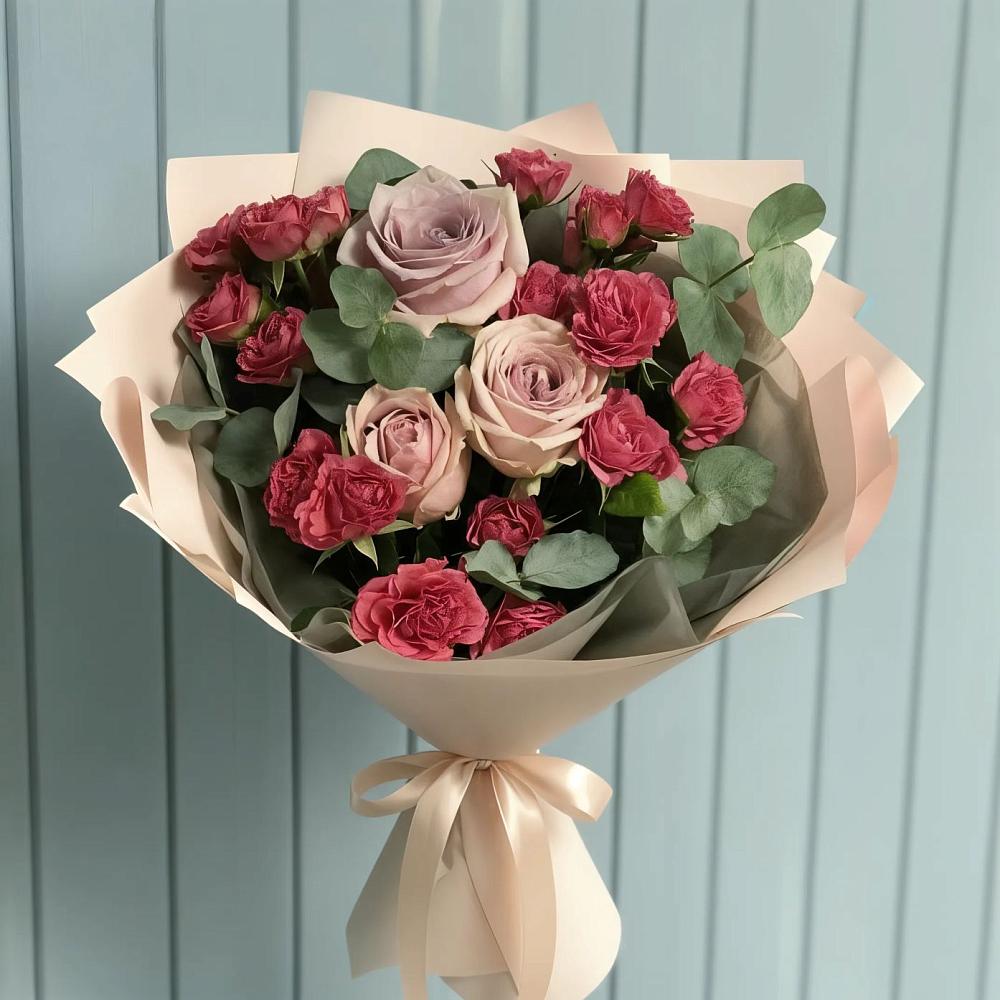 Букет цветов из: Гвоздики и Розы в Боброве