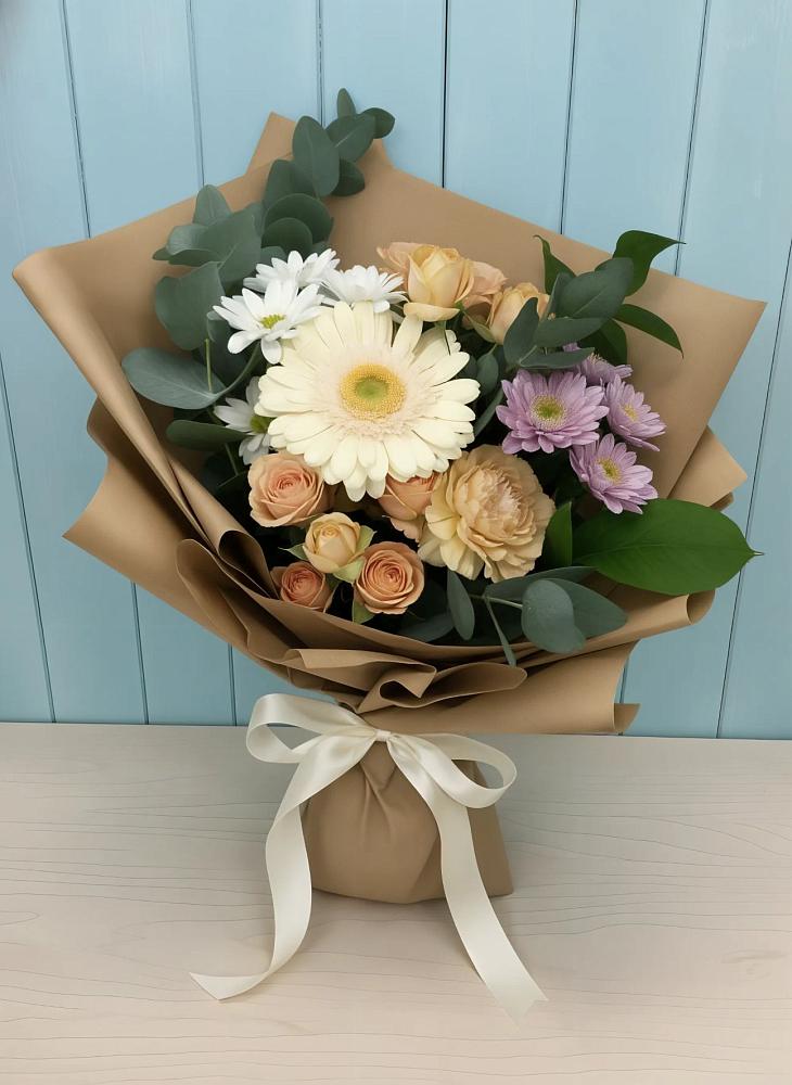 Букет цветов из: Герберы и Хризантемы в Боброве