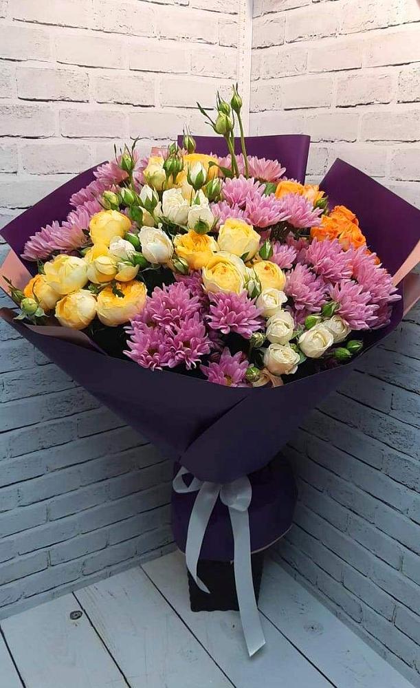 Букет цветов из: Хризантемы и Розы в Боброве