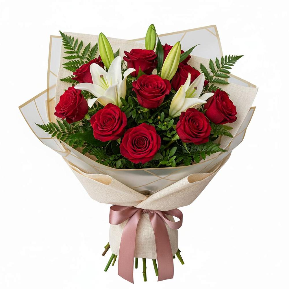 Букет цветов из: Лилии и Розы в Боброве