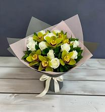 Букет цветов из:  Орхидеи и Розы в Боброве