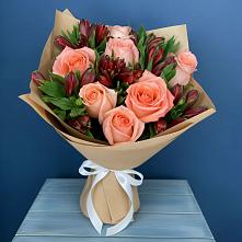 Букет цветов из:  Розы и Альстромерии в Боброве