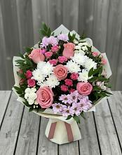 Букет цветов из:  Альстромерии, Гвоздики, Розы и Хризантемы #REPLACE_PRED# Боброве
