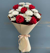 Букет цветов из:  Розы и Хризантемы в Боброве