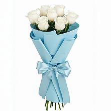 Букет 7 белых роз Проуд в Боброве