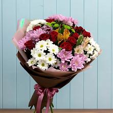 Букет цветов из:  Розы, Хризантемы и Альстромерии #REPLACE_PRED# Боброве