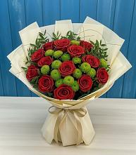 Букет цветов из:  Розы и Хризантемы в Боброве