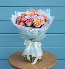 Букет цветов из:  Хризантемы и Розы в Боброве